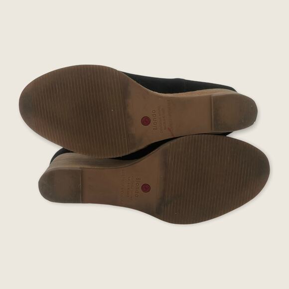 Blondo Irving Stacked 2.75" Wedge Ankle Boot Waterproof Black Suede B6564 9.5 - Picture 7 of 8